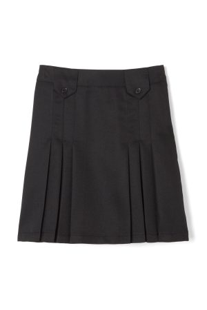 Above The Knee Front Pleated Skirt with Tabs