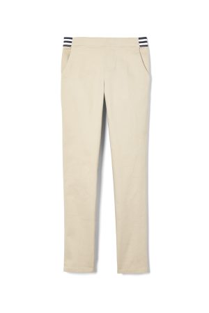 Girls&rsquo; Pull-On Skinny Fit Stretch Twill Pant with Striped Elastic Waistband - FINAL SALE