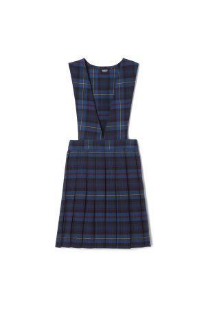V-Neck Pleated Plaid Jumper - FINAL SALE